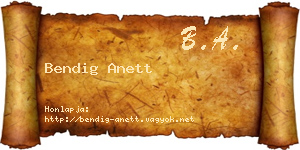 Bendig Anett névjegykártya