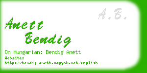 anett bendig business card